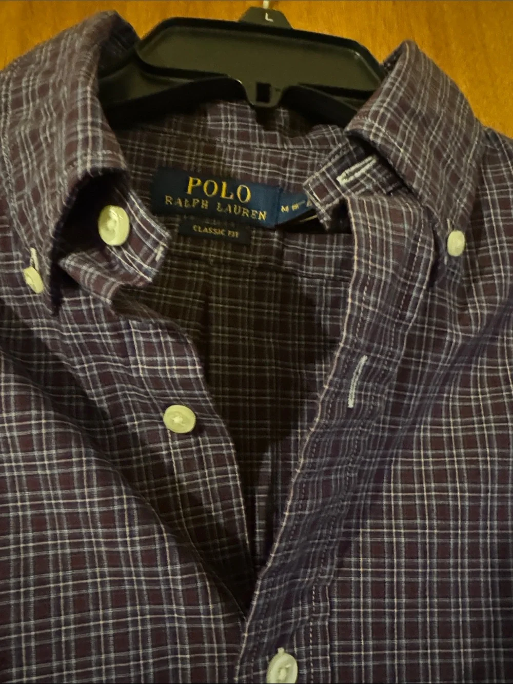 Polo by Ralph Lauren Men's Navy & maroon Plaid Button-Down Shirt (OLCC)
